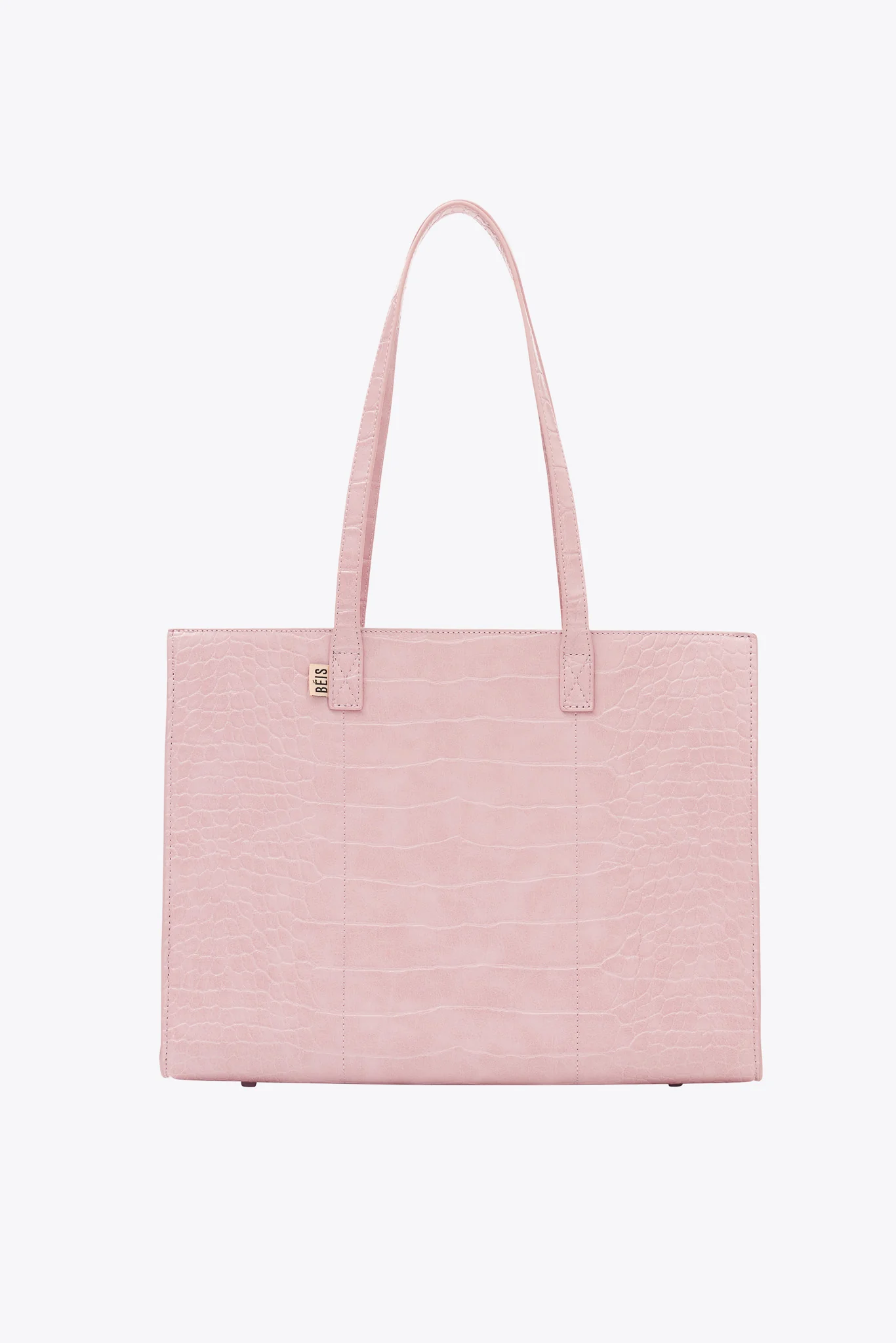 The Work Tote in Atlas Pink Croc - Image 11