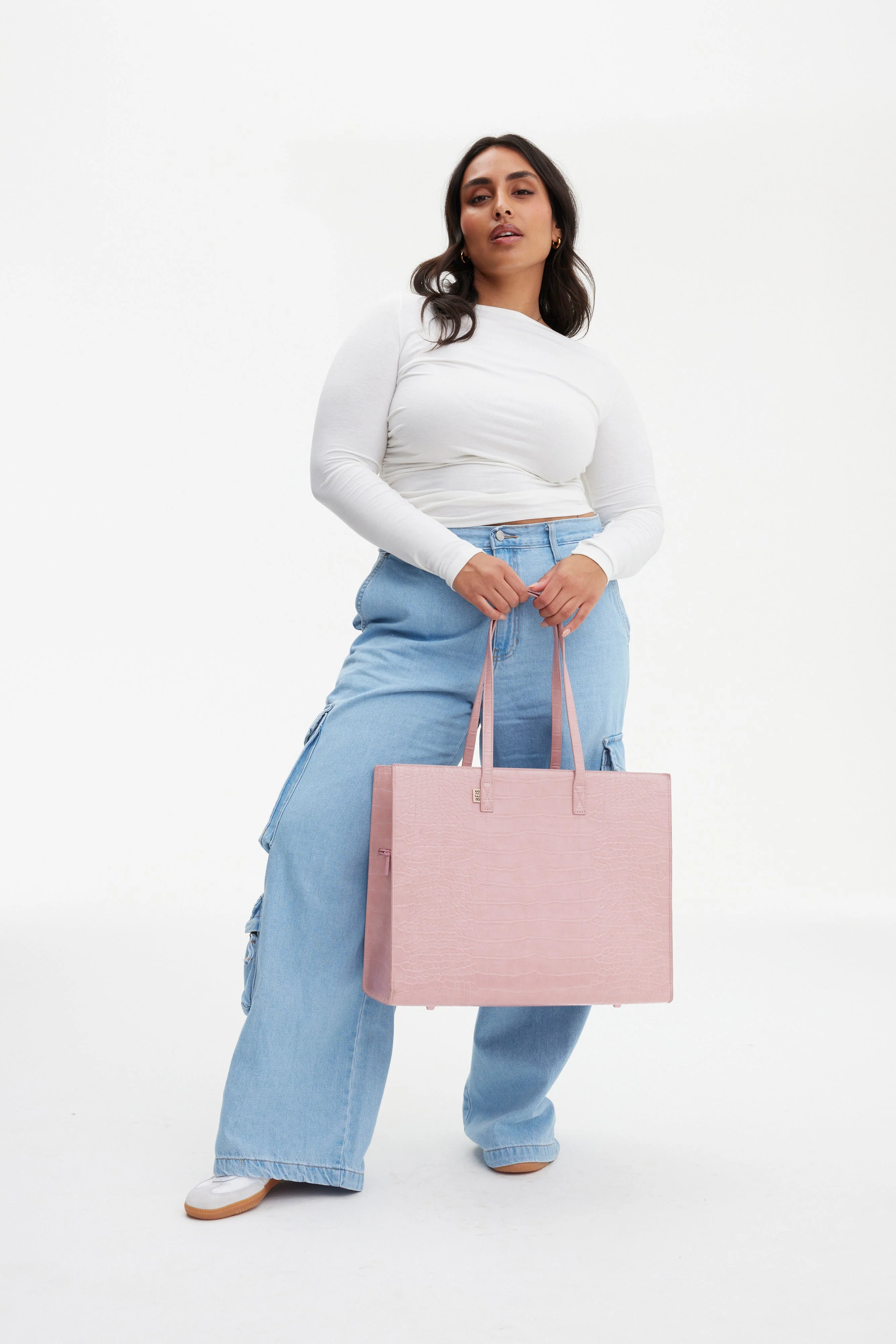 Resale The Large Work Tote in Atlas Pink Croc - Image 4