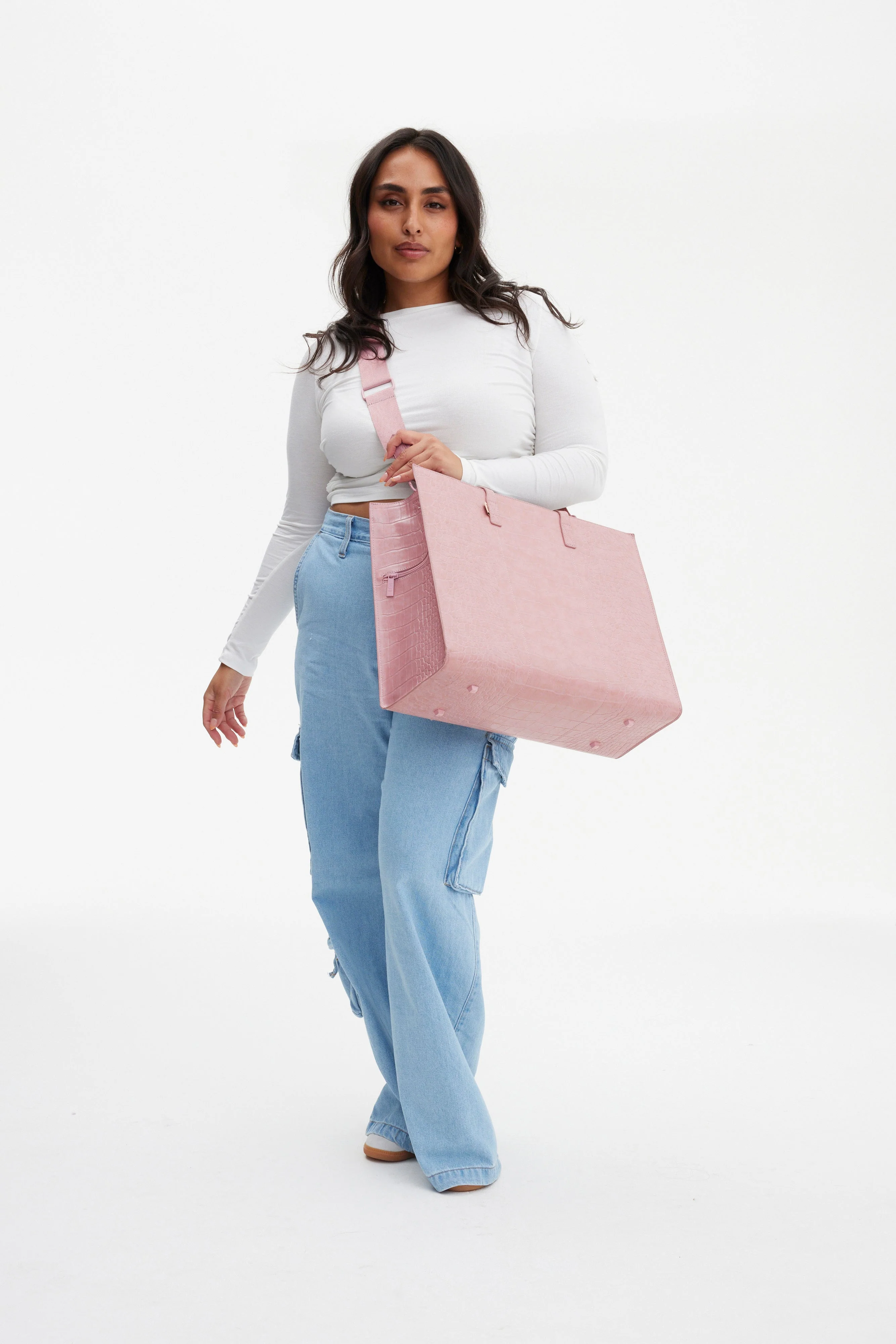 Resale The Large Work Tote in Atlas Pink Croc - Image 8