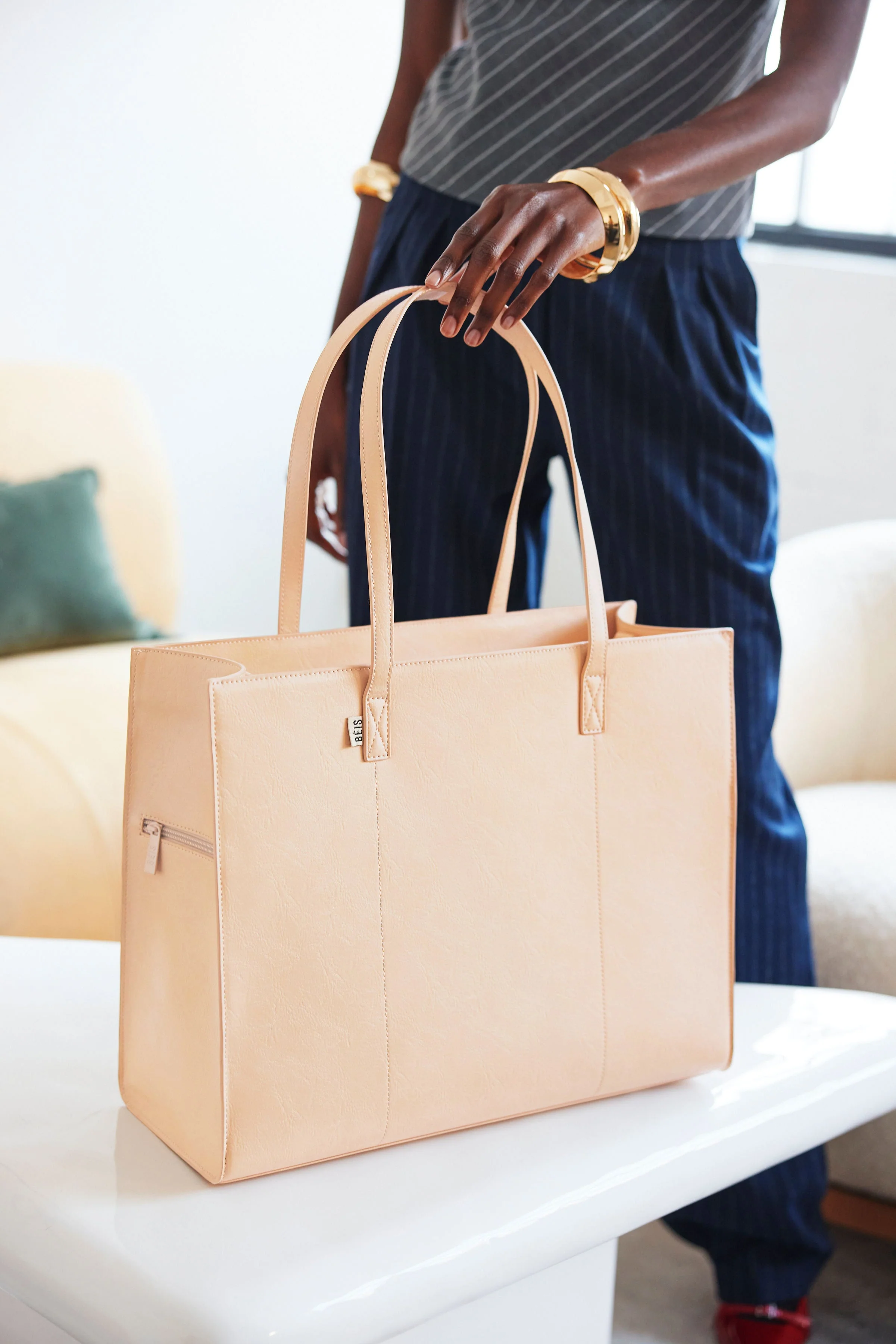 Resale The Large Work Tote in Beige - Image 11