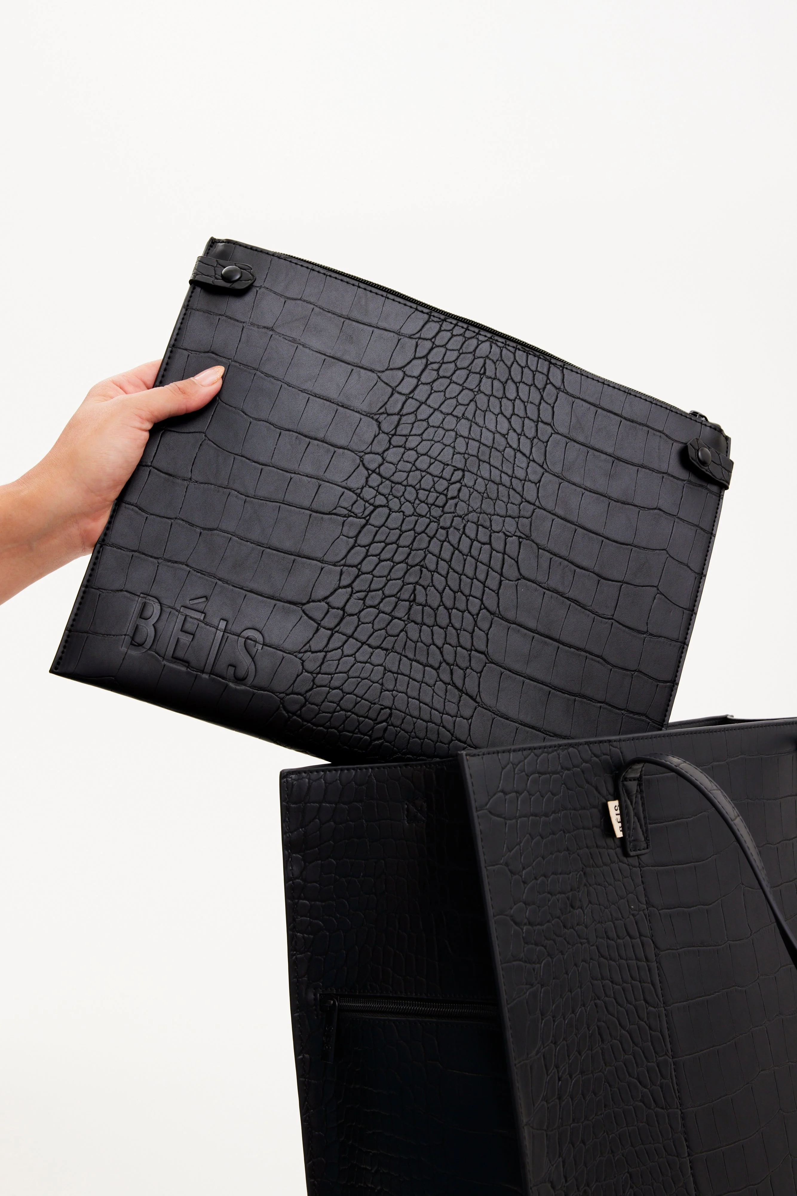 Resale The Large Work Tote in Black Croc - Image 4