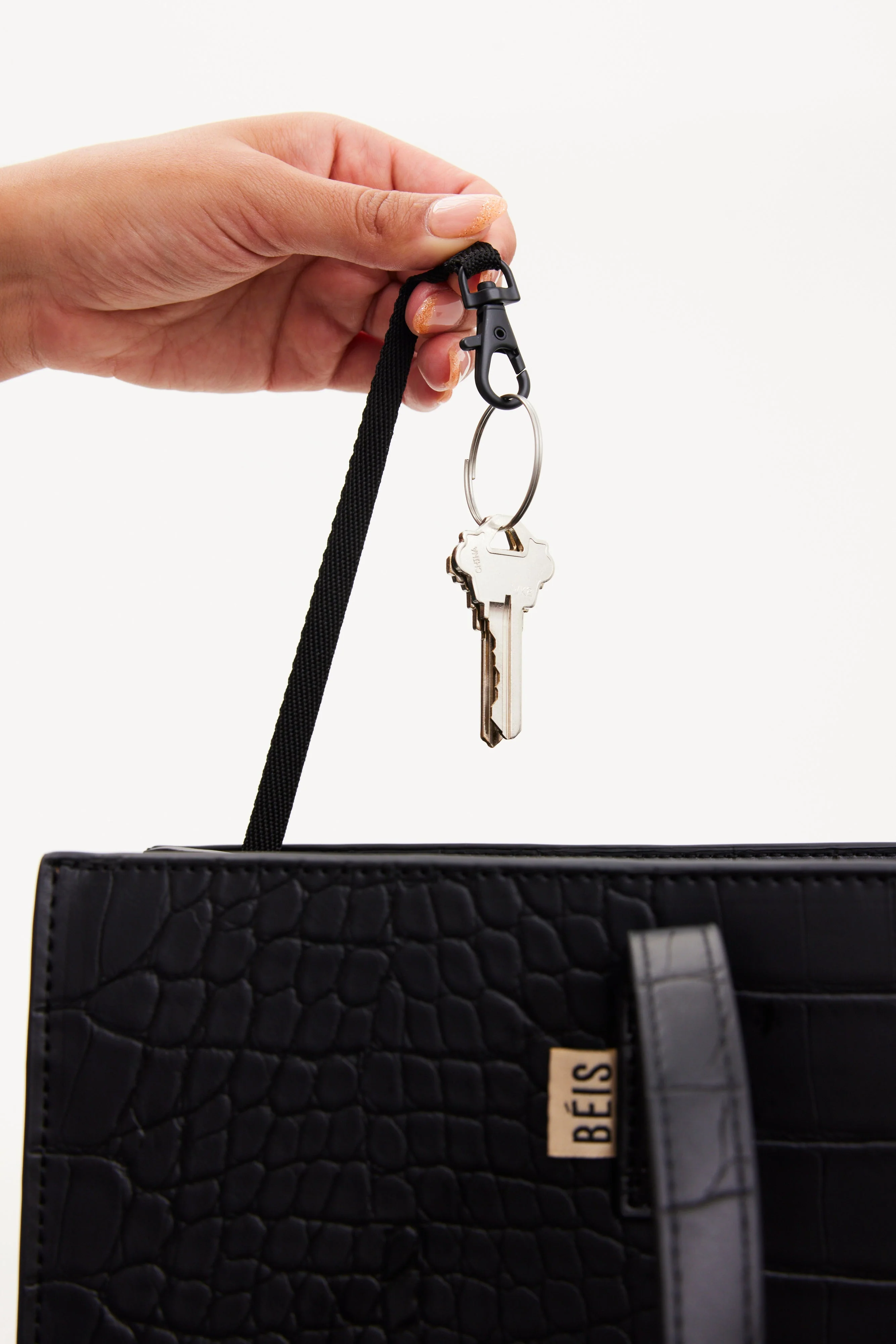 Resale The Large Work Tote in Black Croc - Image 7