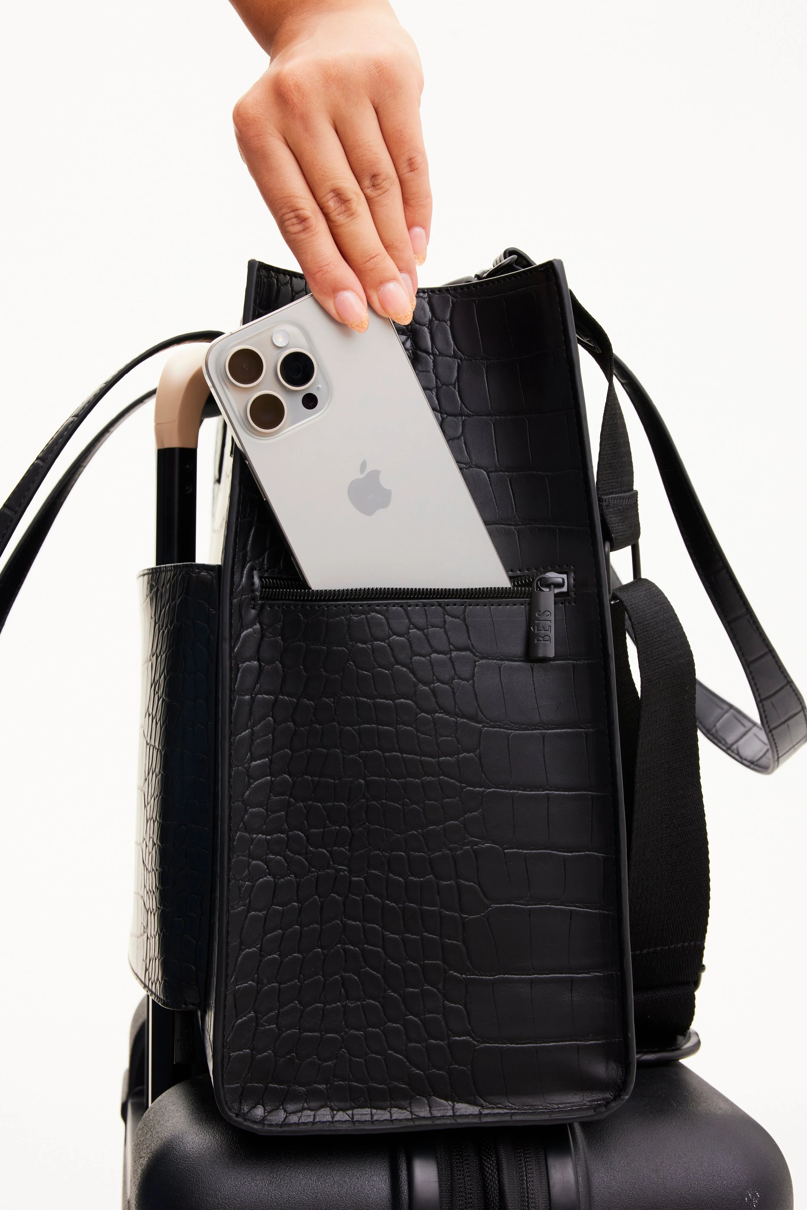 Resale The Large Work Tote in Black Croc - Image 8