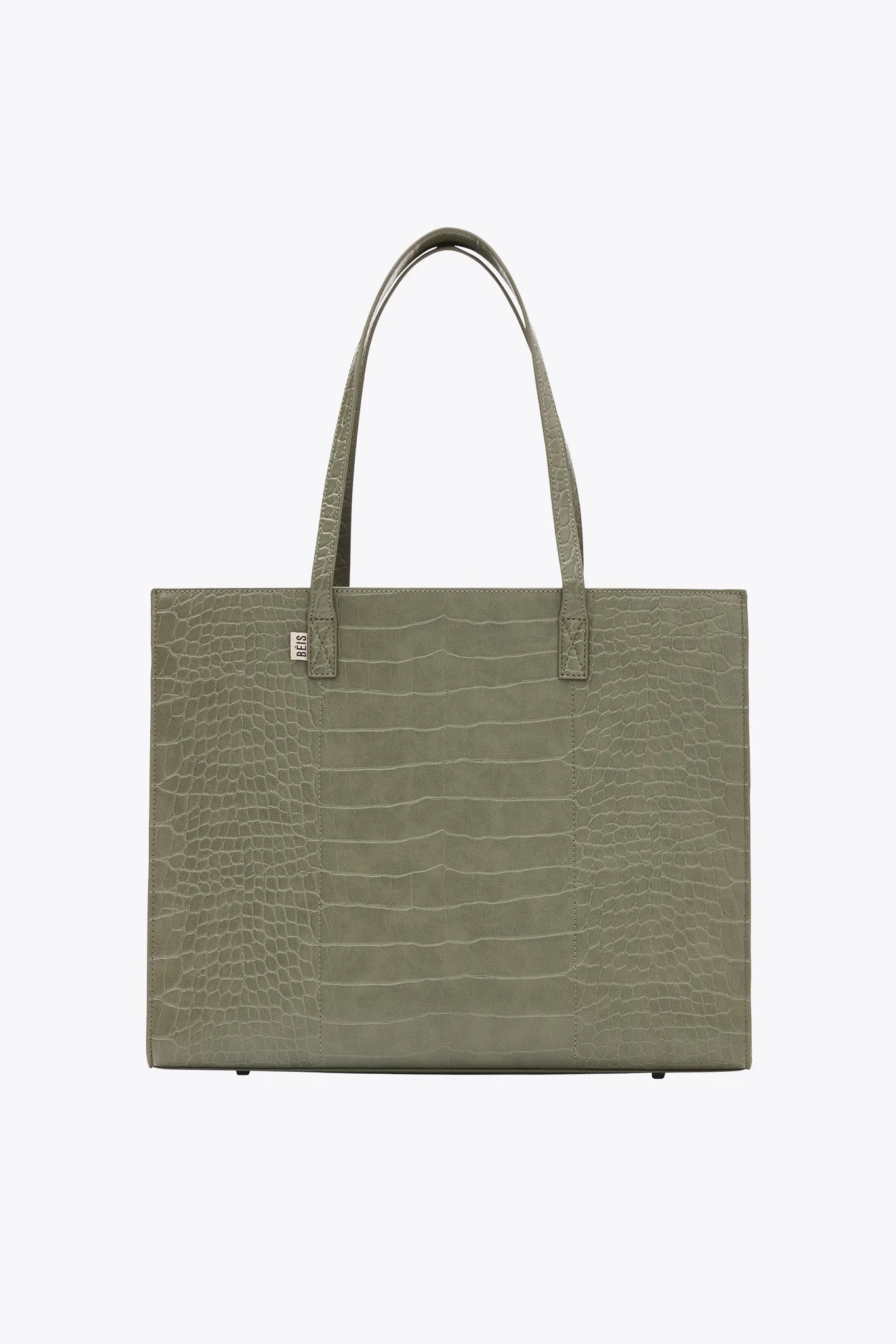 Resale The Large Work Tote in Olive Croc - Image 10