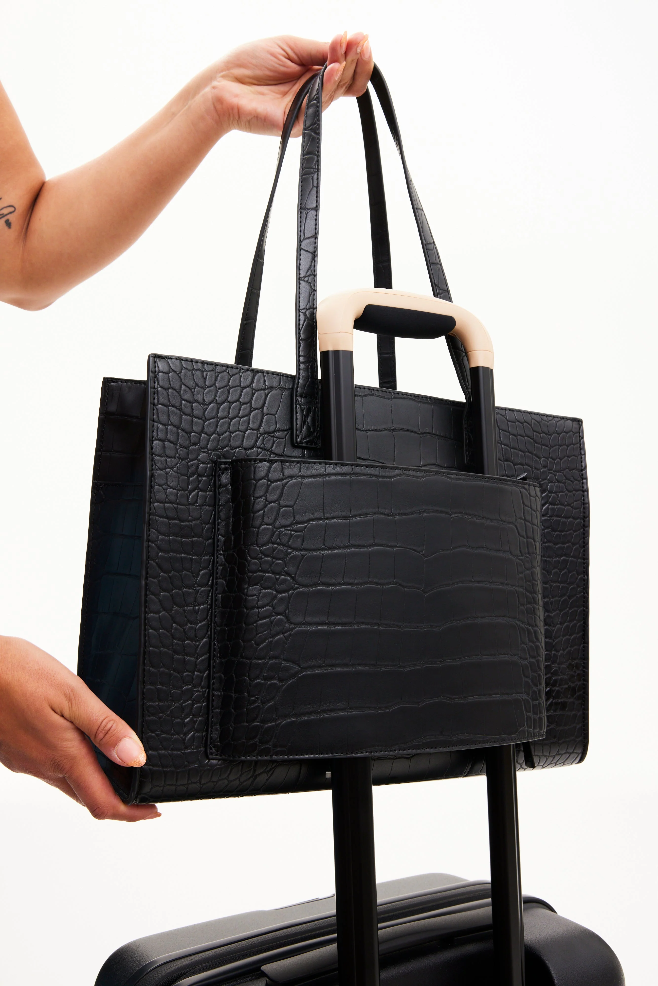 Resale The Work Tote in Black Croc - Image 9