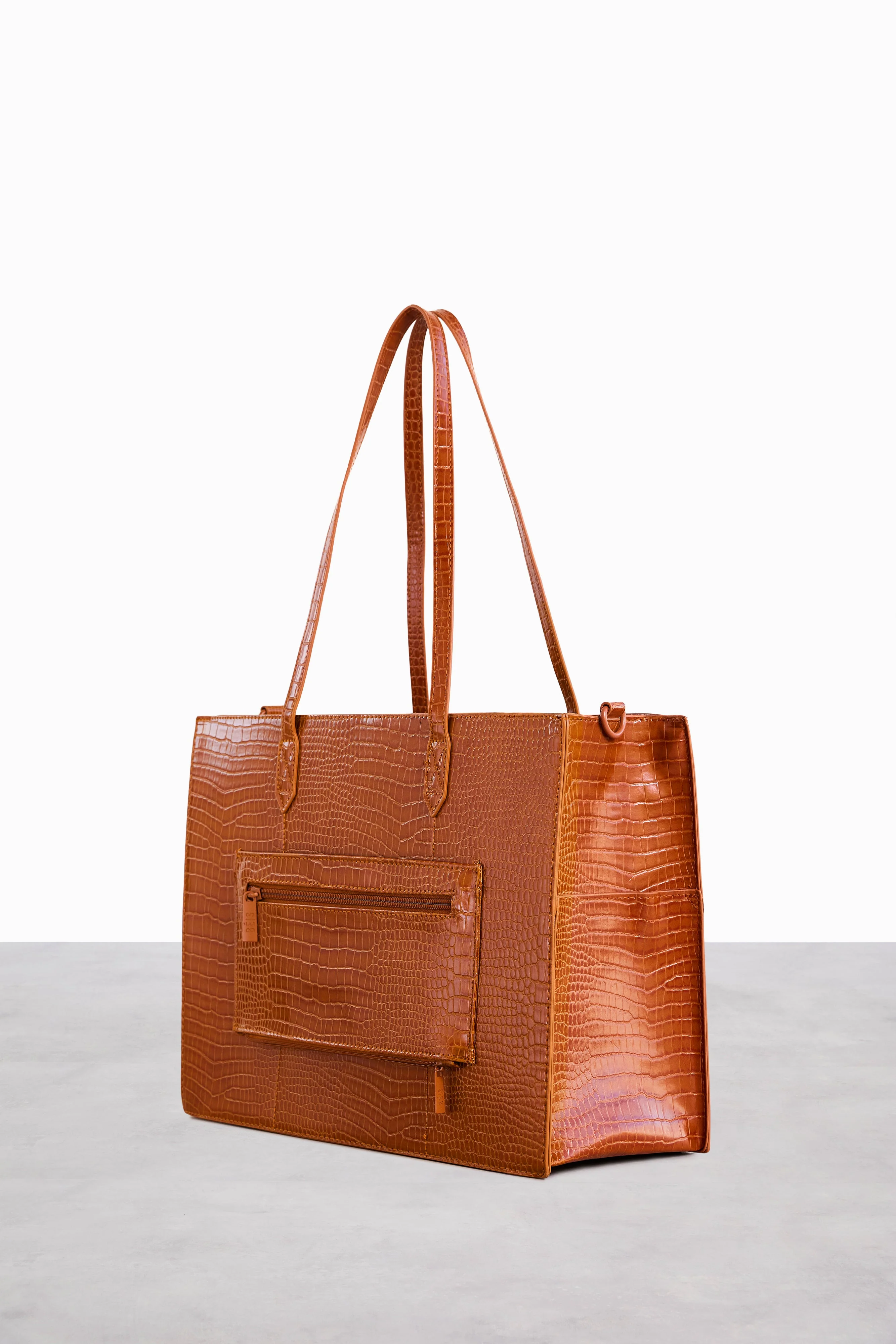 Resale The Work Tote in Cognac Croc - Image 3