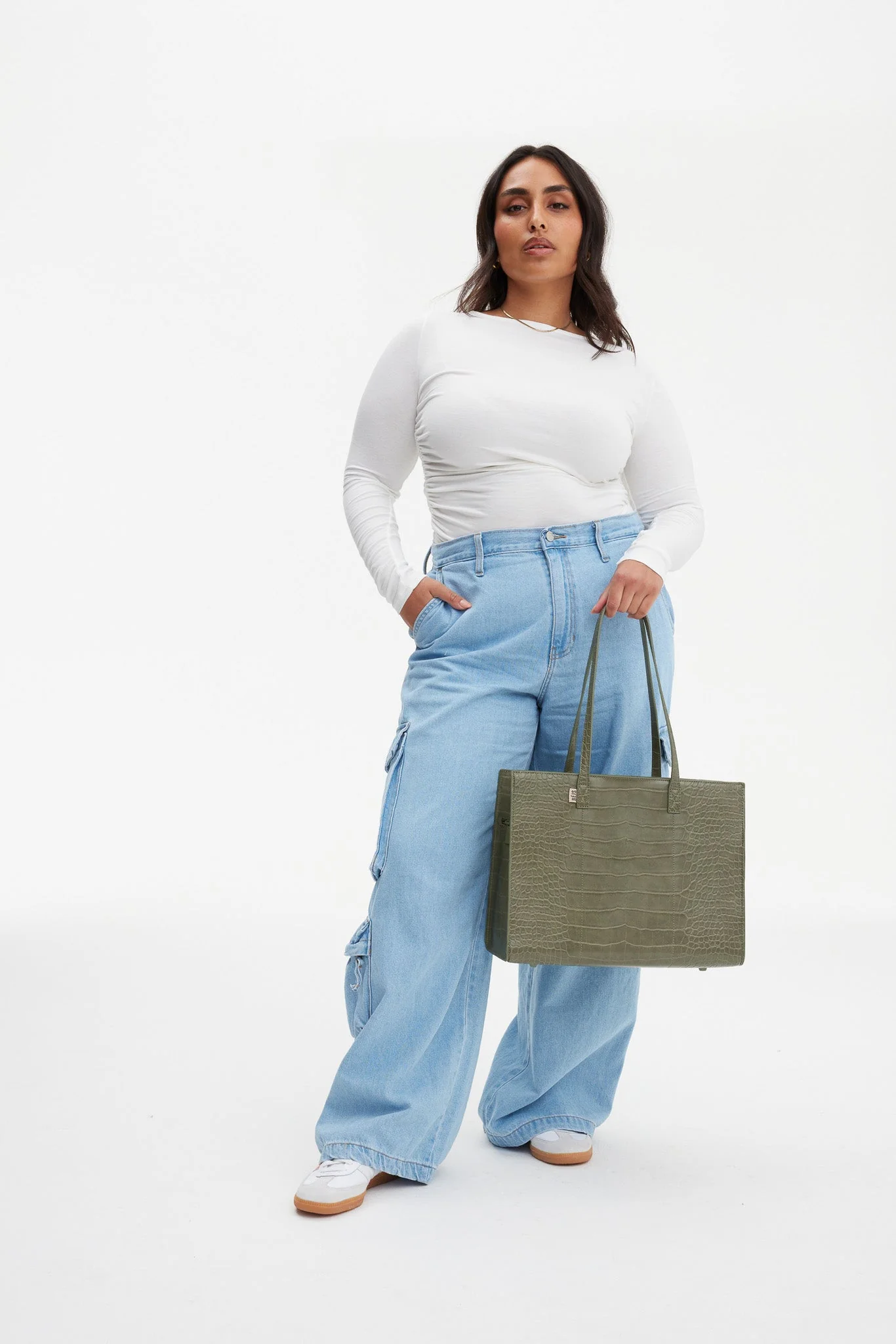 Resale The Work Tote in Olive Croc - Image 5