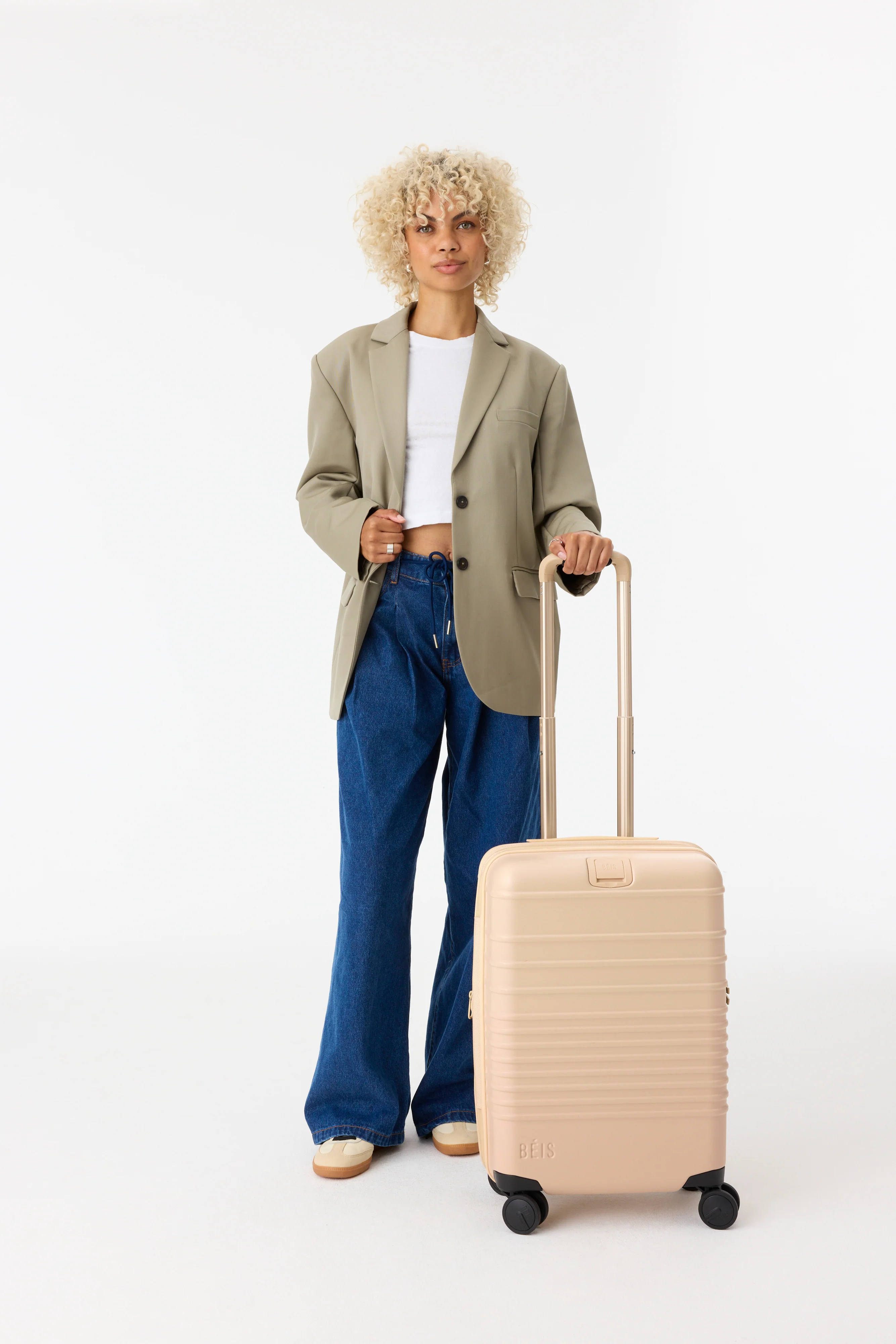 The Carry-On Roller in Beige - Image 3