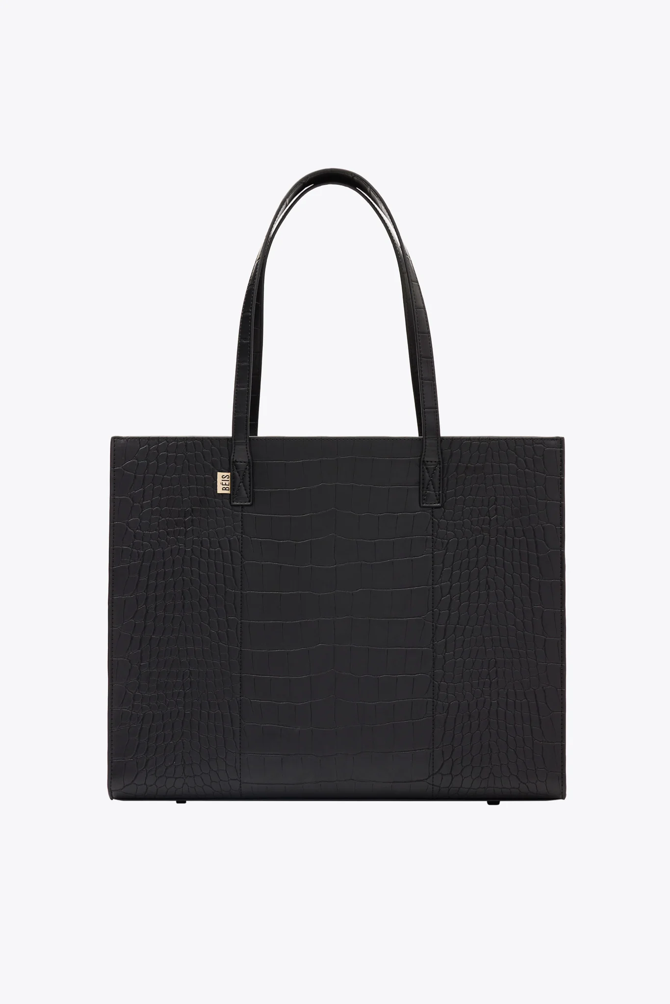 The Large Work Tote in Black Croc - Image 13