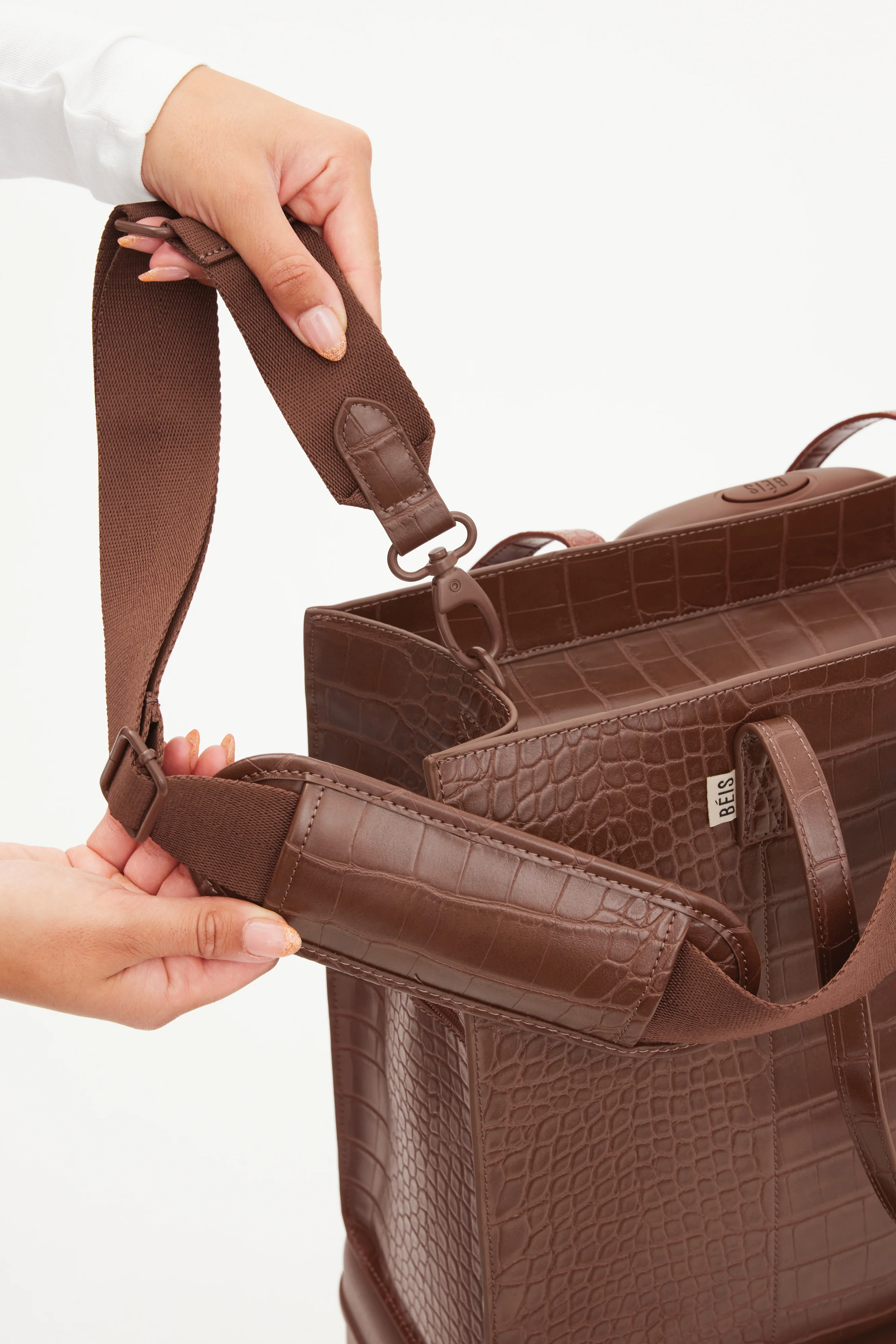 The Large Work Tote in Maple Croc - Image 7