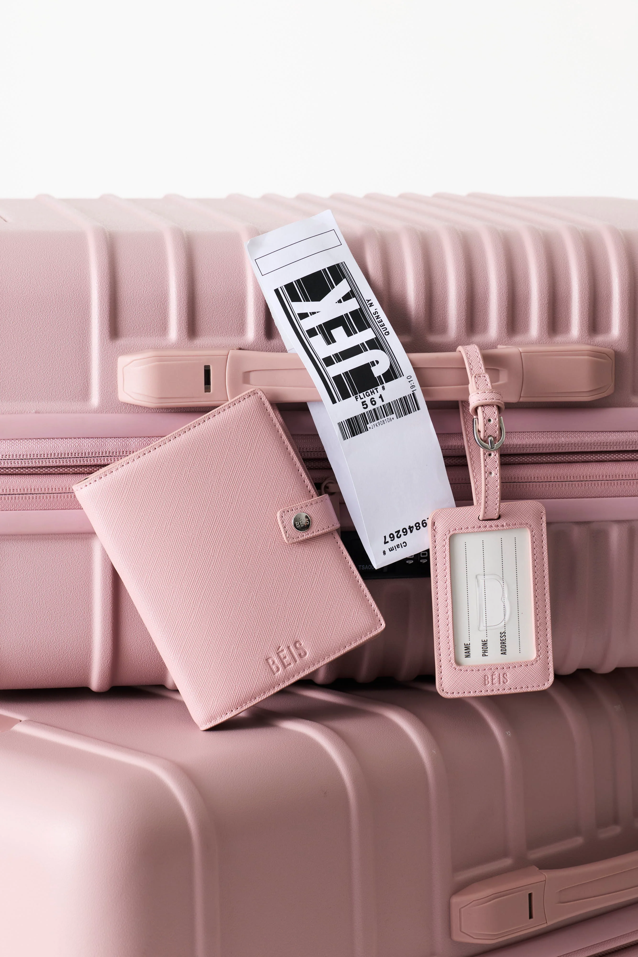 The Passport & Luggage Tag Set in Atlas Pink - Image 2