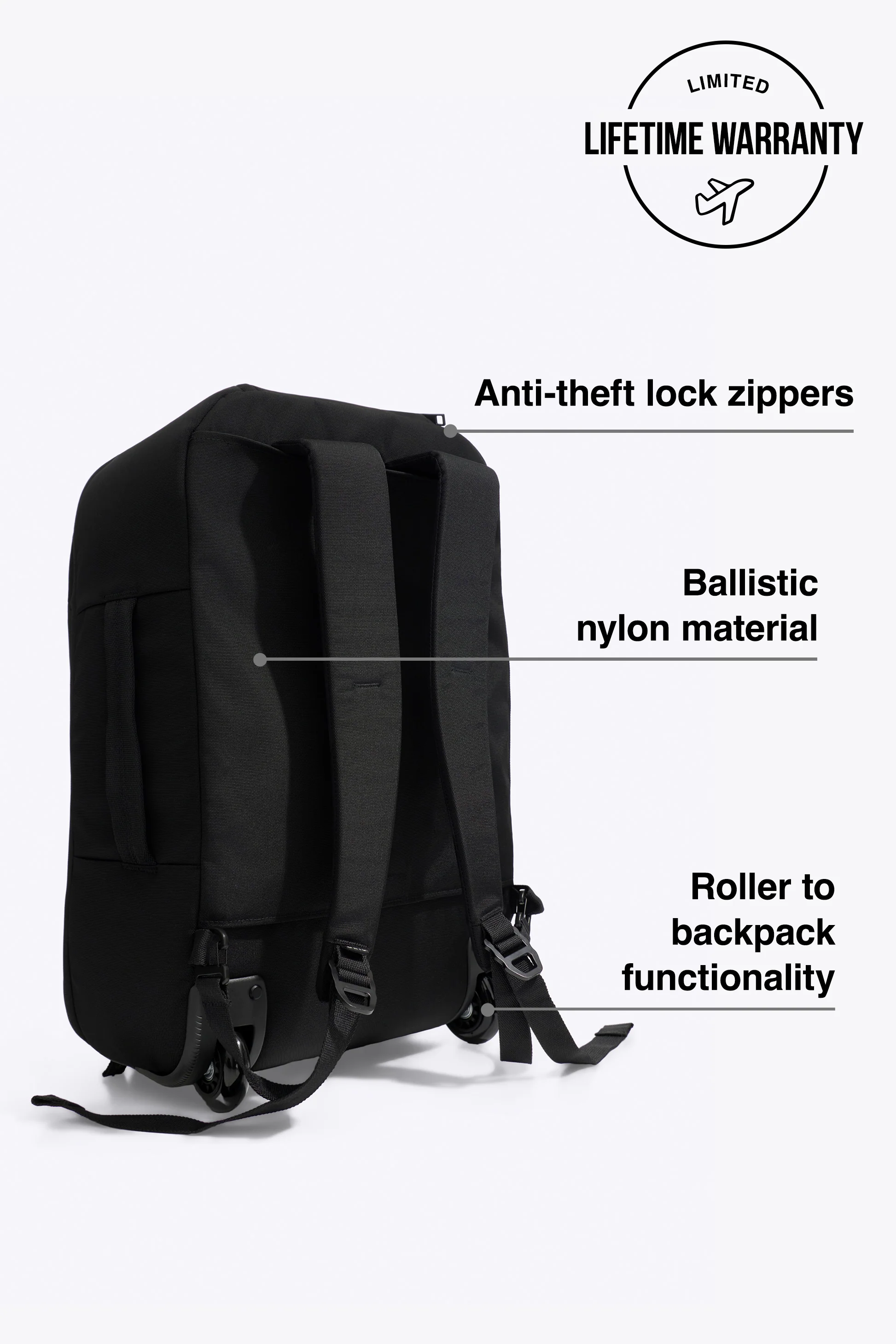The Pro Rolling Backpack in Black - Image 2