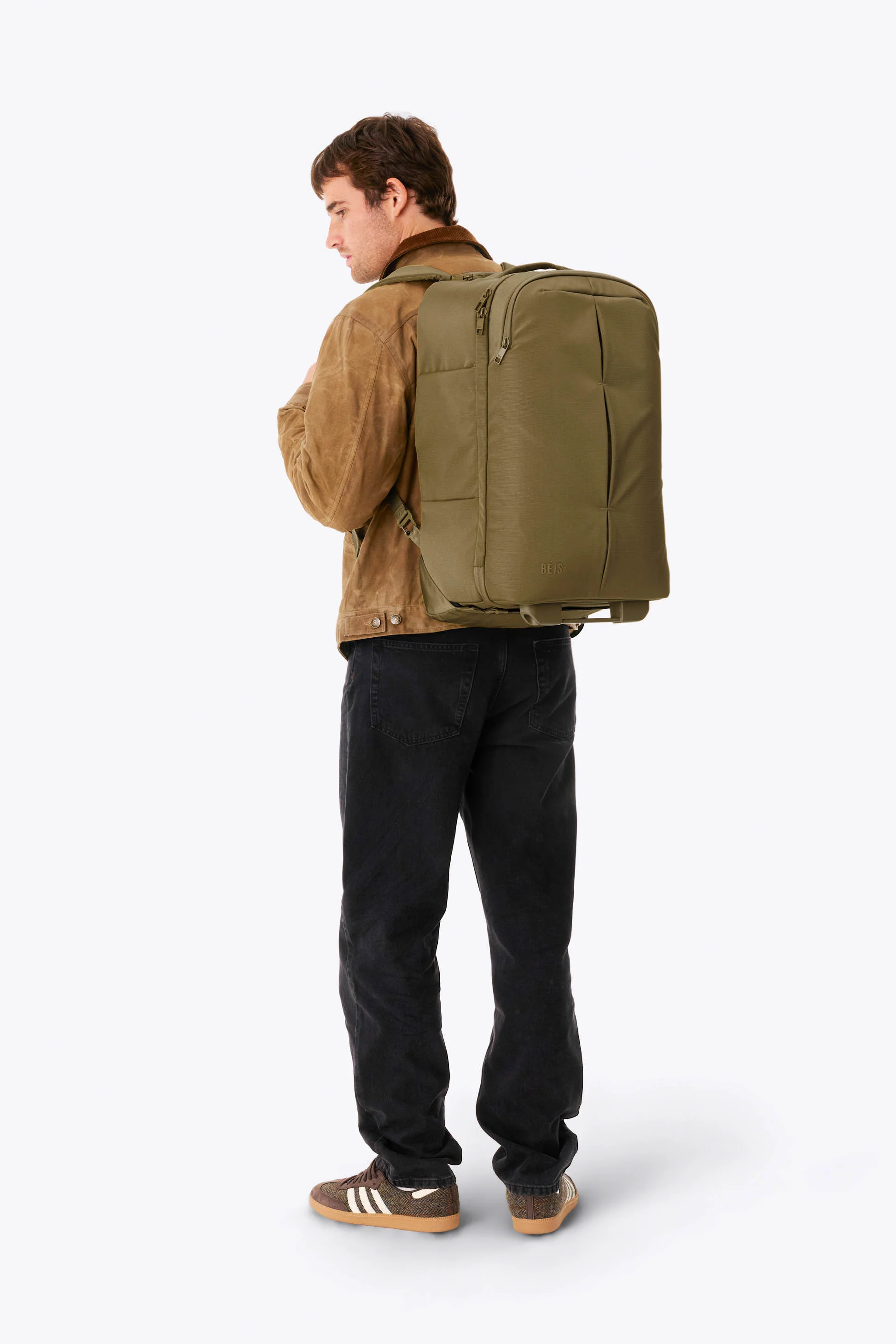 The Pro Rolling Backpack in Khaki - Image 3