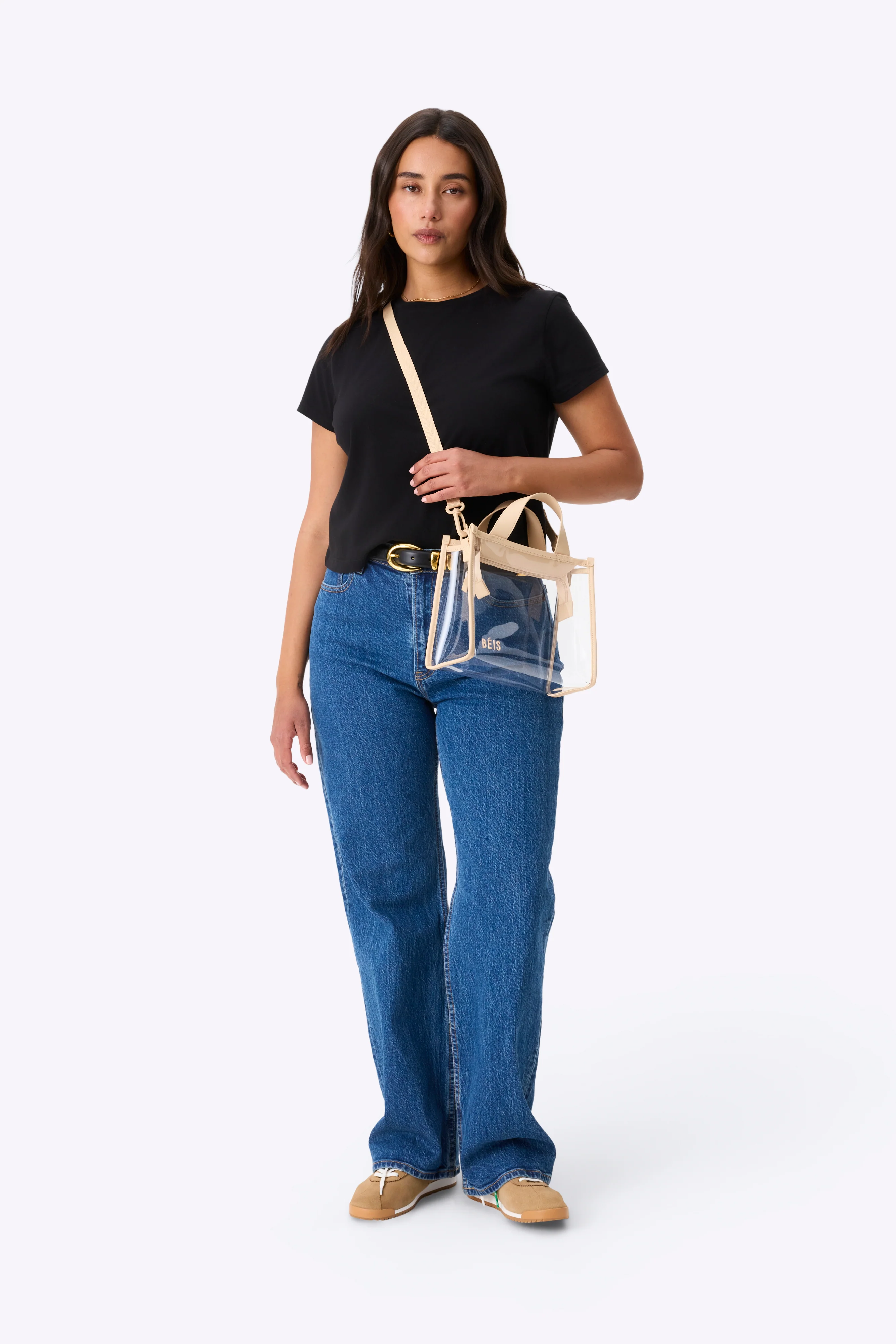 The Stadium Crossbody in Beige - Image 2