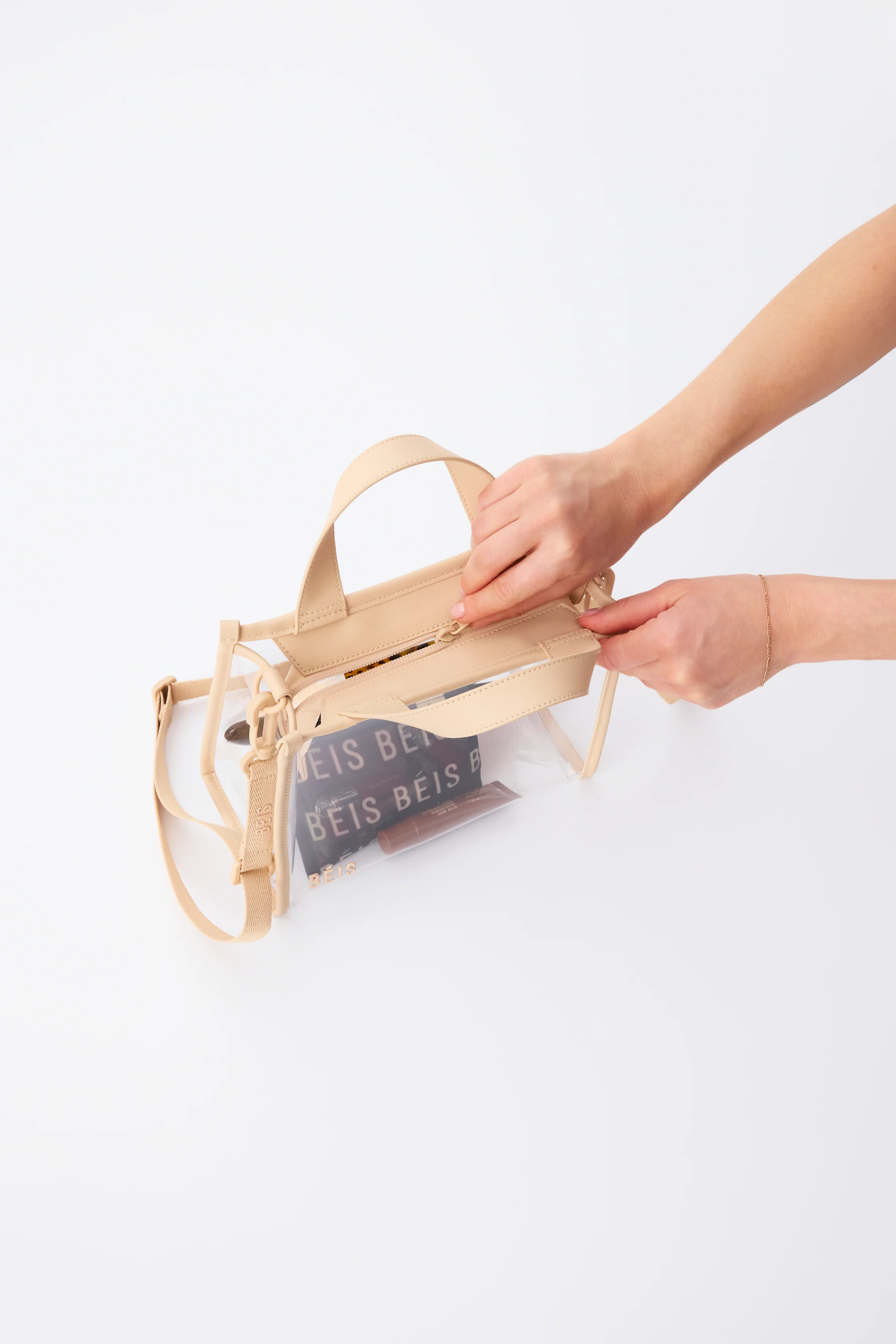 The Stadium Crossbody in Beige - Image 5