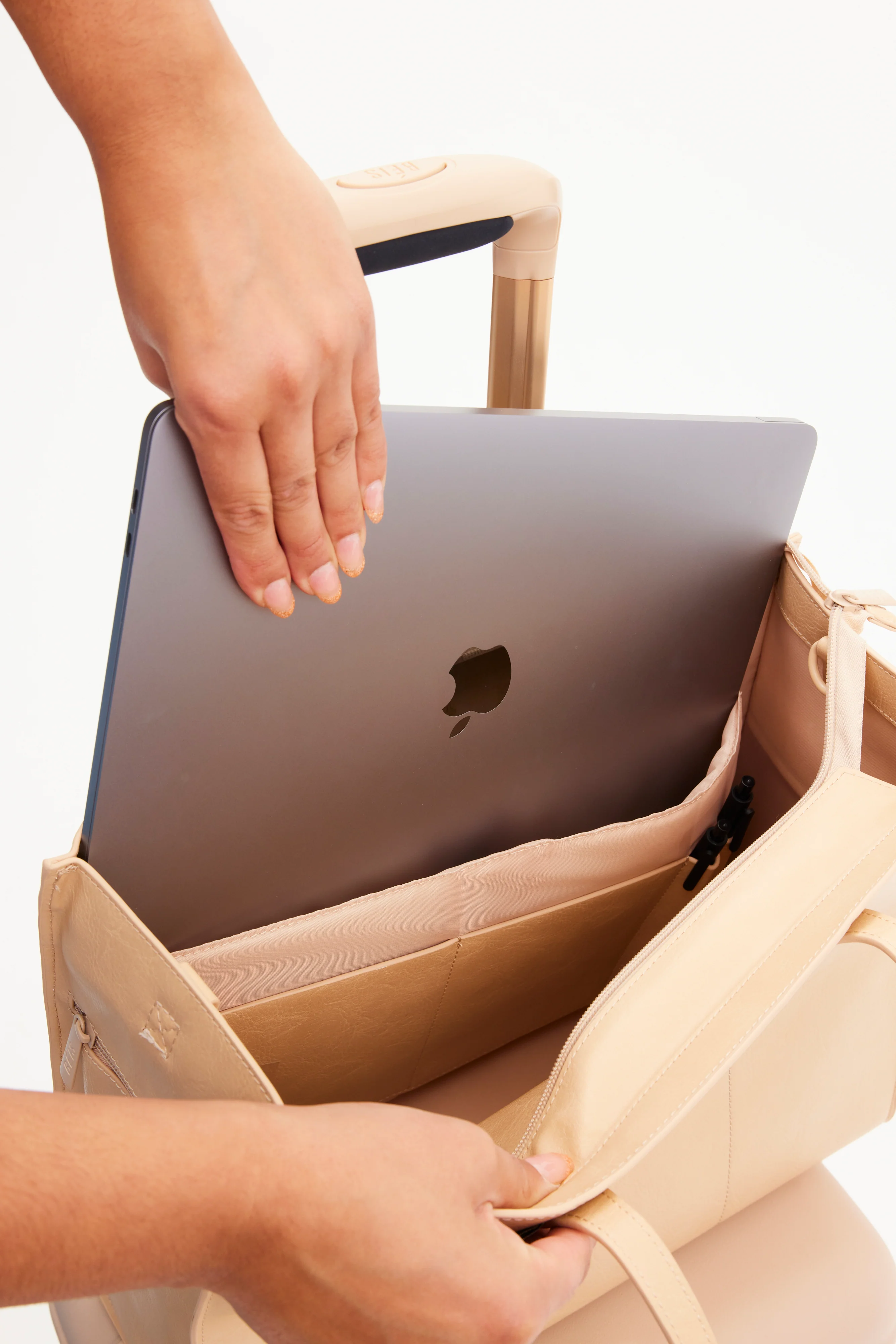 The Work Tote in Beige - Image 6