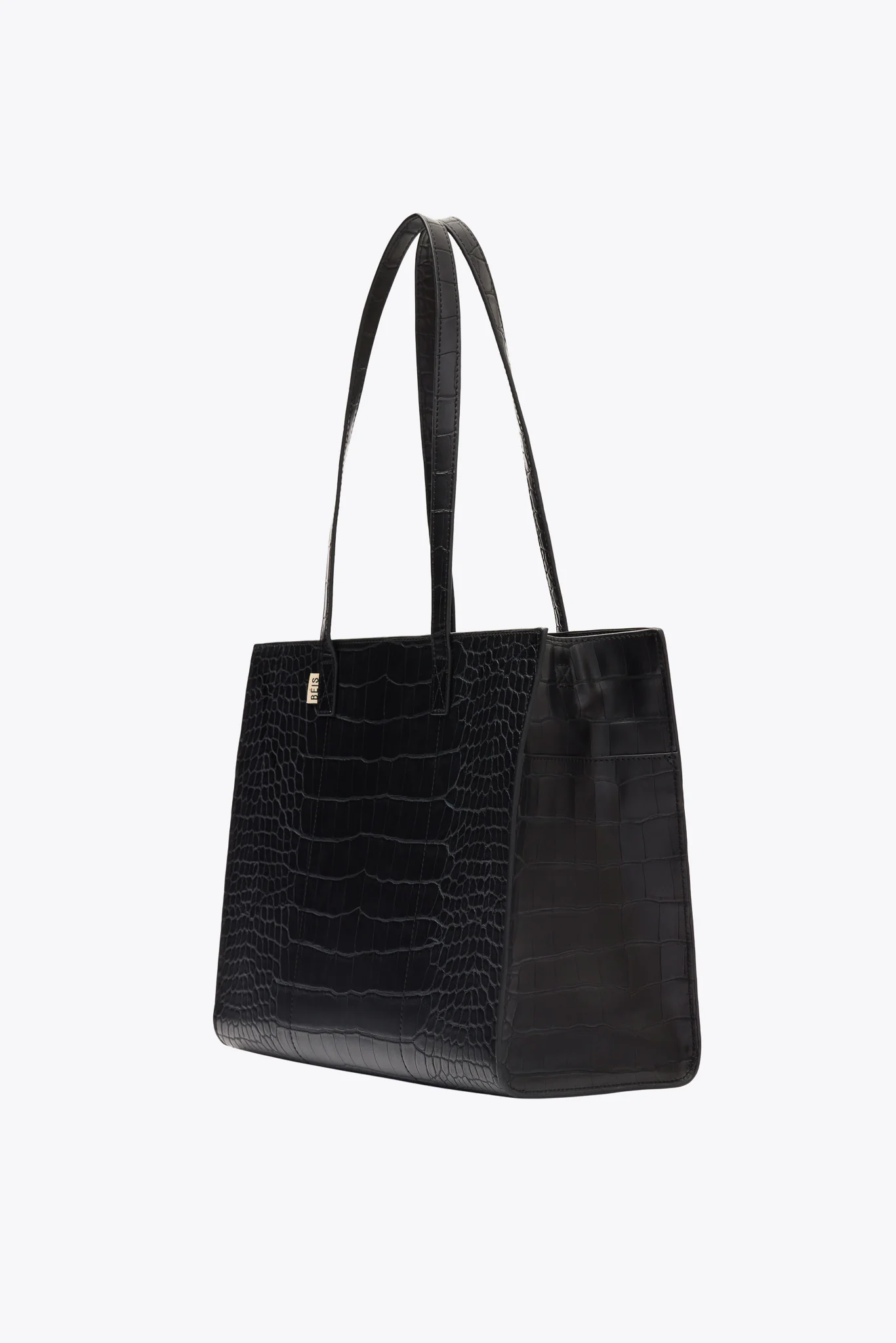 The Work Tote in Black Croc - Image 3