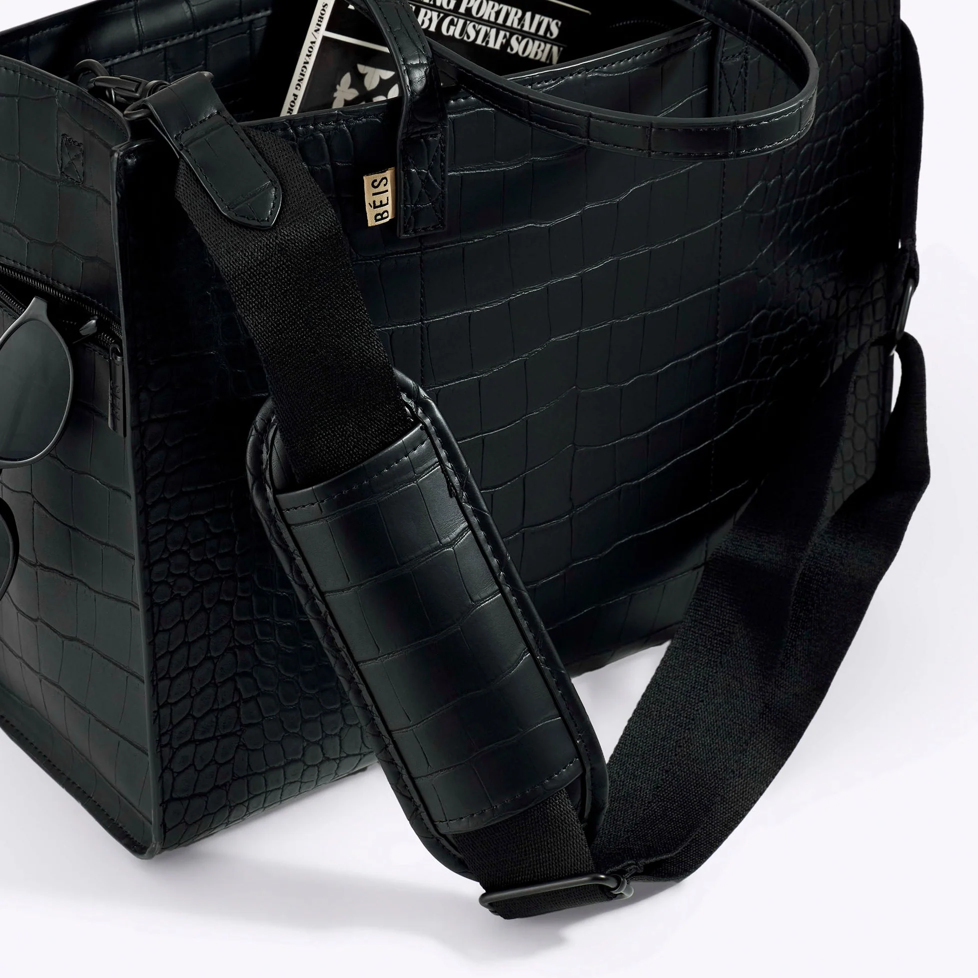 The Work Tote in Black Croc - Image 5