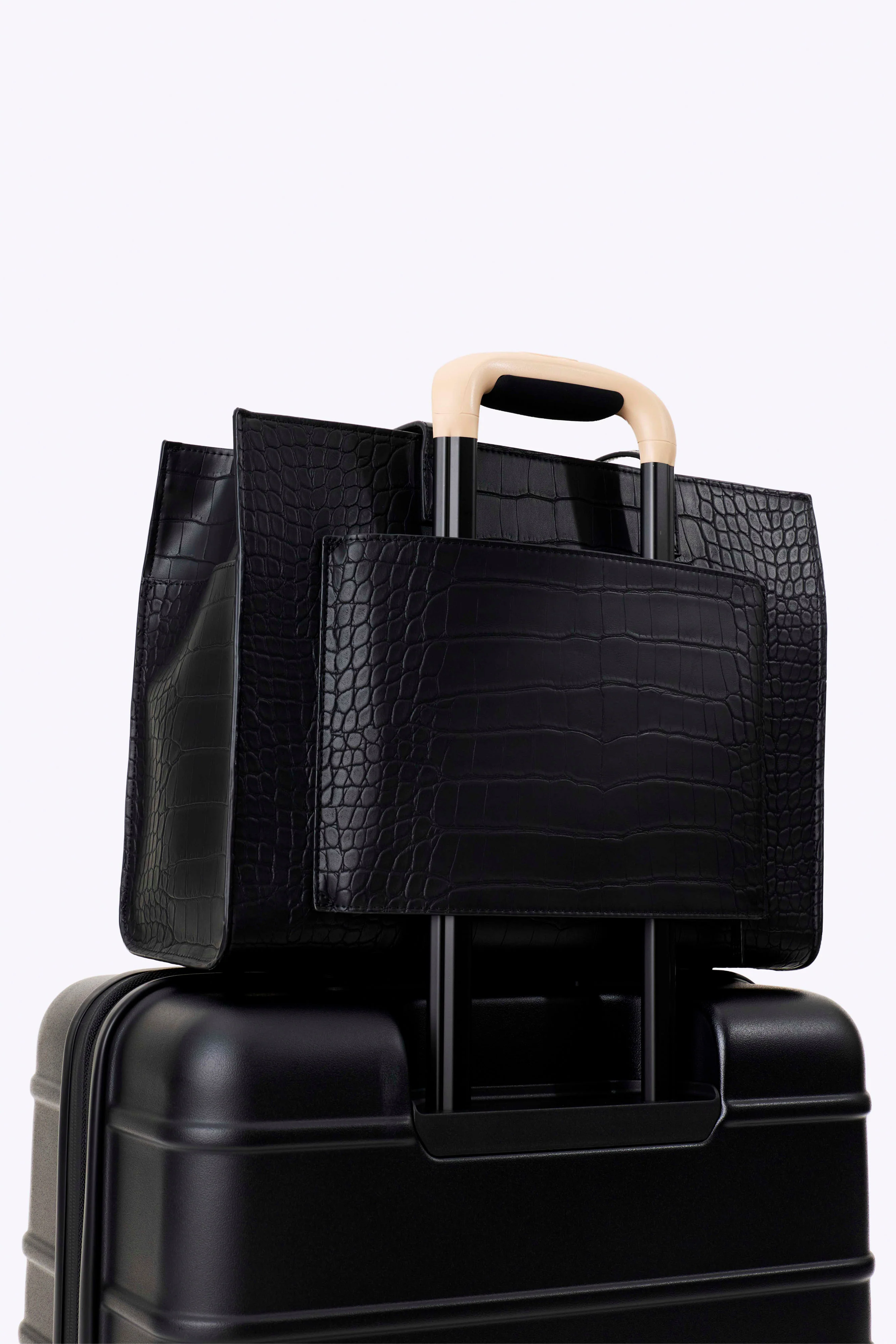 The Work Tote in Black Croc - Image 6