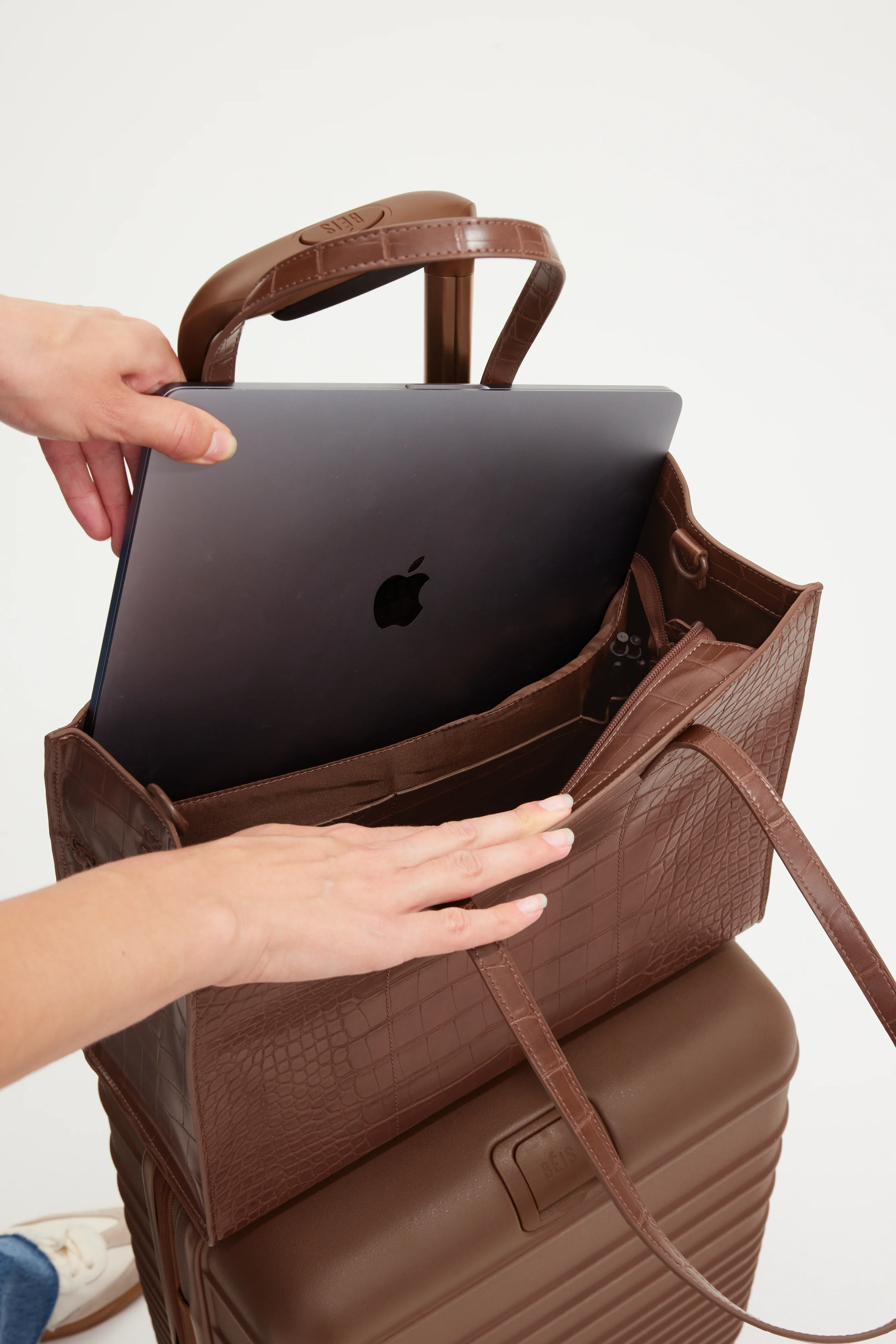 The Work Tote in Maple Croc - Image 11