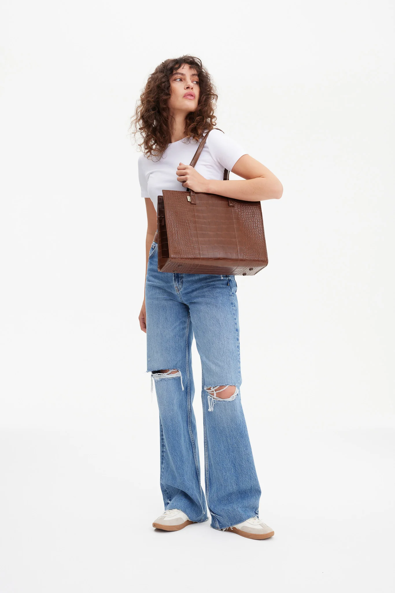 The Work Tote in Maple Croc - Image 18