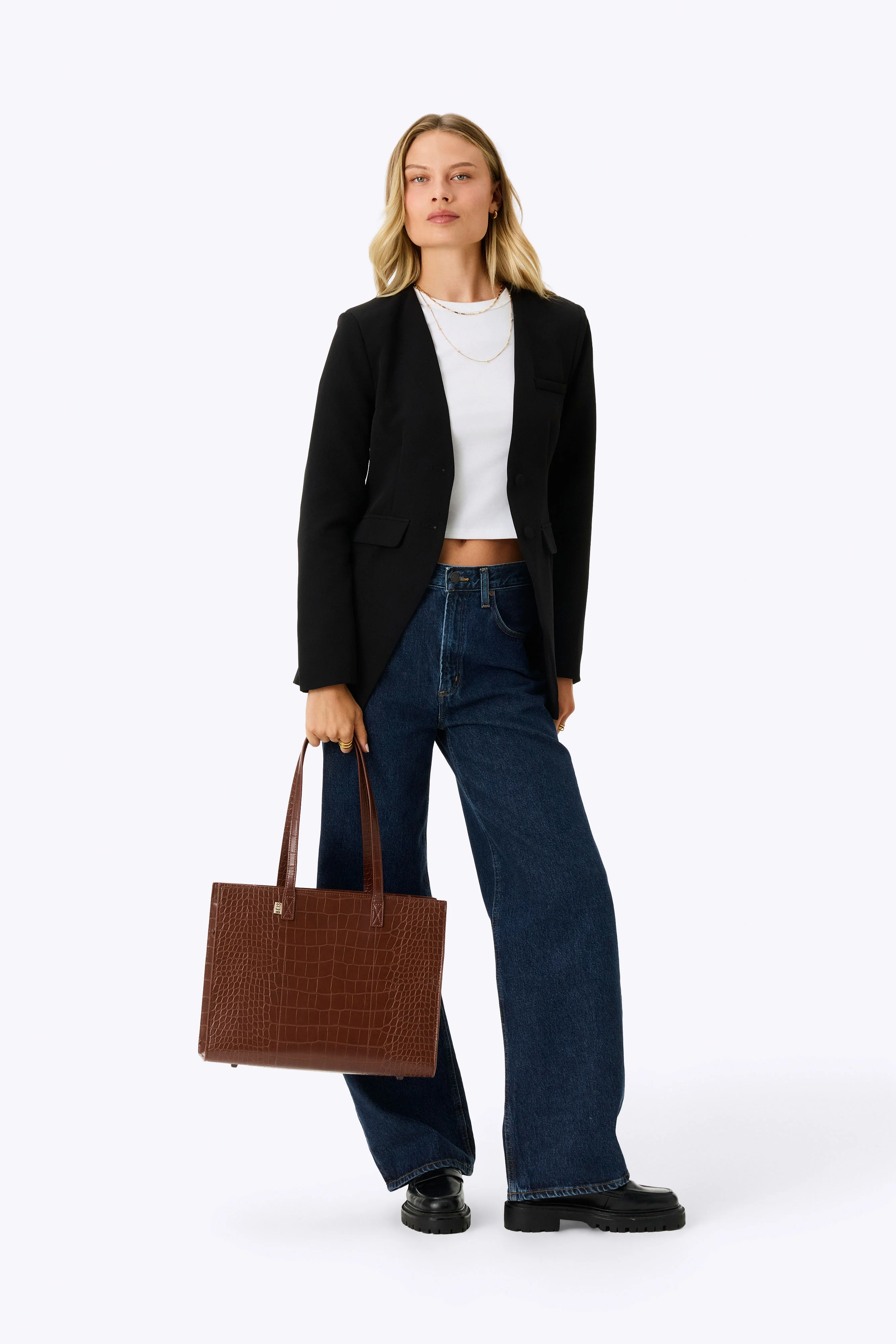 The Work Tote in Maple Croc - Image 2